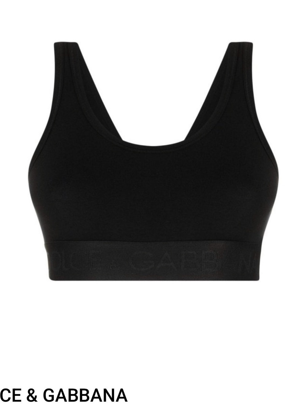 Dolce & Gabbana Black Logo-Trim Sport Bralette